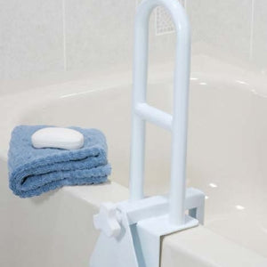 Bathtub Safety Rail 14.5 Inch, 3 - 7 Inch W White Stainless Steel NONADJ