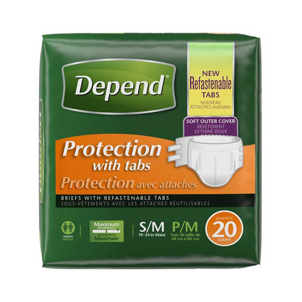 Depend 35456 Protection with Tabs Incontinence Underwear Case of 60 ExpressMed