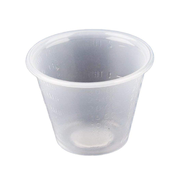 McKesson 16-9505 Graduated Medicine Cup 1 oz. Clear Polypropylene Reusable, Pack of 100 34749938