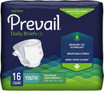 Prevail Unisex Youth Absorbent Briefs, Youth/X-Small, Maximum Absorbency, Refastenable Tabs 83762105