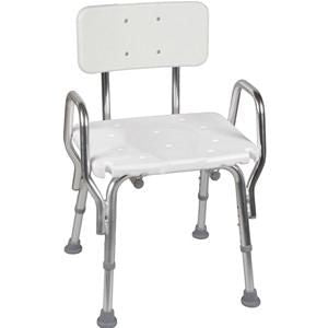 DMI Shower Chair With Backrest and Aluminum Frame