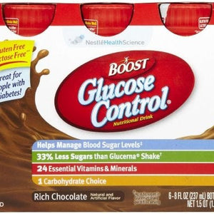 Oral Supplement Boost 12179159 Glucose Control Rich Chocolate 8 oz. Bottle Ready to Use. Case of 24 92354680