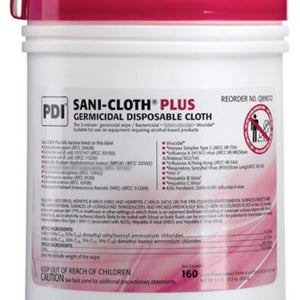 Sani-cloth Plus Germicidal Disposable Wipes, 6" x 6-3/4", Large, Case of 12 Tubs 91304348