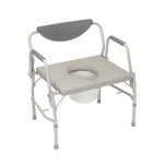 Drive Medical Deluxe Heavy Duty Bariatric Drop Arm Commode: Gray, 1000 lb Weight Capacity