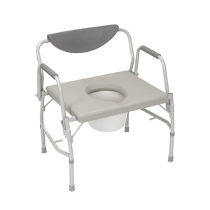 Drive Medical Deluxe Heavy Duty Bariatric Drop Arm Commode: Gray, 1000 lb Weight Capacity