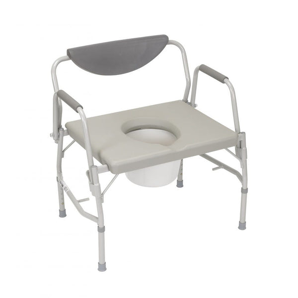 Drive Medical Deluxe Heavy Duty Bariatric Drop Arm Commode: Gray, 1000 lb Weight Capacity