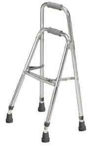 Hemi Side Step Folding Walker: 1 Count, Silver, 17.5" (Base Width), 15.5" (Depth), 29.5" - 37" (Height), 300 lbs 24426910