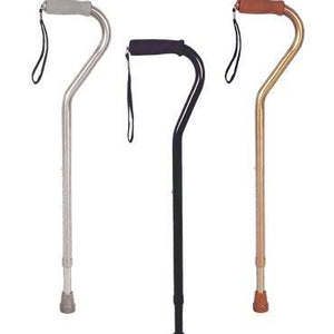 Drive Walking Cane with Offset Handle, Silver