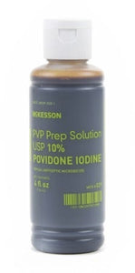 McKesson Prep Solution, 4 oz. Flip-Top Bottle, 10% Povidone-Iodine
