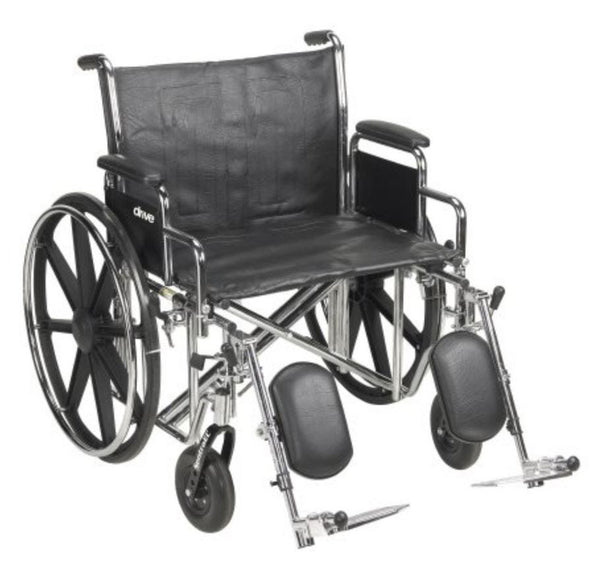 McKesson 146-STD24ECDDA-ELR Dual Axle Padded Wheelchair, 1 Count 24913739