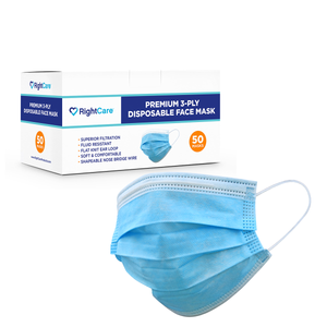 RightCare Premium 3-Ply Disposable Face Mask, 96.2% Filtration Efficiency 41825577