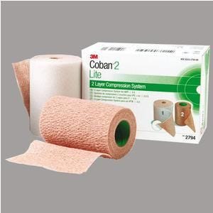 Coban 2-Layer Lite Compression System: 1 Count, Tan