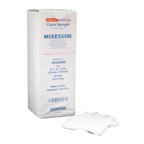 Mckesson 44162000 Gauze Sponge. Pack of 200