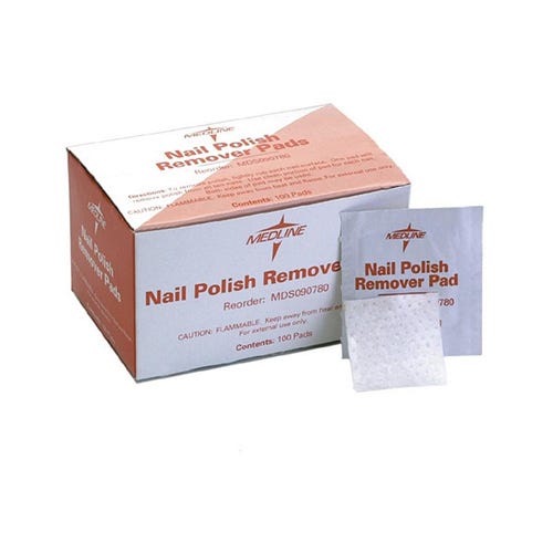 Nail Polish Remover Pads, Box of 100