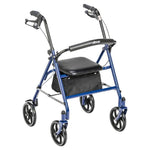 Drive Medical Four Wheel Rollator Walker with Fold Up Removable Back Support - 300 lbs. Weight Capacity, Blue 84832185