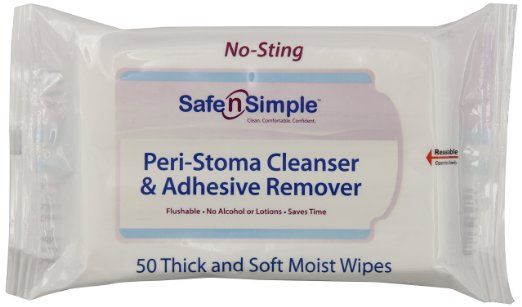 Safe n' Simple Peri-Stoma Adhesive Remover Wipes: 5 x 7, 50 Count