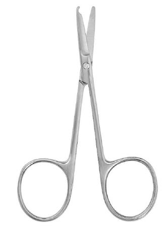 McKesson Argent Suture Scissors Spencer 3-1/2 Inch Surgical Grade Stainless Steel Finger Ring Handle Straight Blunt/Blunt 73811462