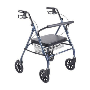 Drive Medical Go-Lite Bariatric Rollator - Steel, Blue, 29" L x 30" W x 39" H, 8" Casters