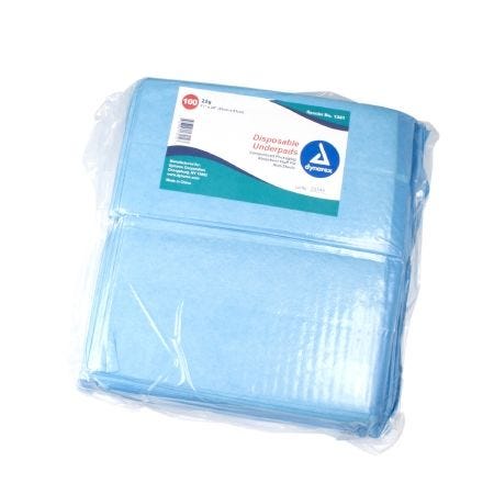 Chux Underpad: 150 Count, Blue, 23