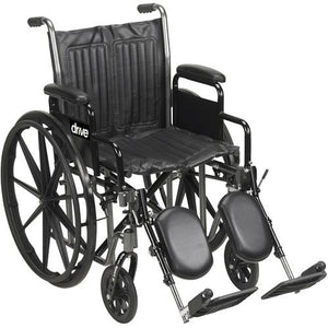 Silver Sport 2 Dual Axle Wheelchair 18" Non Removable Fixed Arms Elevating Leg rest