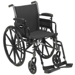 Drive Medical Cruiser III Lightweight Wheelchair with Dual Axle Padded Flip Back Removable Desk Arm Mag Black 28715156