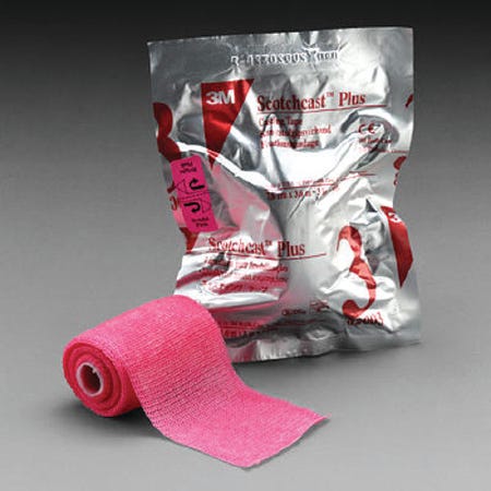 Scotchcast 82002X Cast Tape Plus 2 Inch X 12 Foot Fiberglass Bright Pink. 1 each