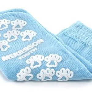 McKesson Terries Slipper Socks Youth Light Blue Above the Ankle 1 Pair