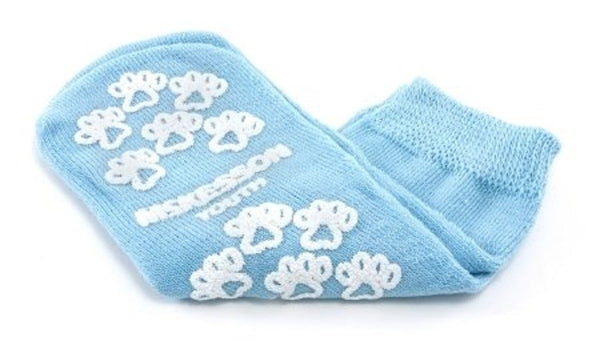 McKesson Terries Slipper Socks Youth Light Blue Above the Ankle 1 Pair