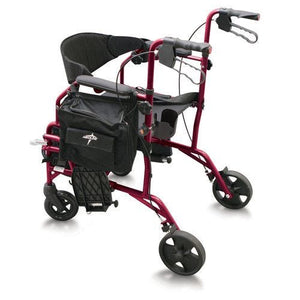 Combination Rollator/Transport Chair Red