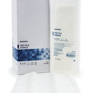 Mckesson ABD/Combine Pad: 12 Count, White, Rectangle Shape, 7.5" x 8"
