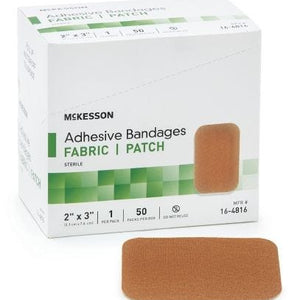 Mckesson Adhesive Strip: 50 Count, Tan, 2" x 3" 66779343