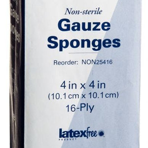 Medline Woven Non-Sterile Gauze Sponges: 4" x 4", 16 ply, 200 Count 54552441