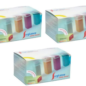 Surgilance Safety Lancet 21G, Grey, 10 to 20 ul Blood Flow, 1.8mm D, 300 Count