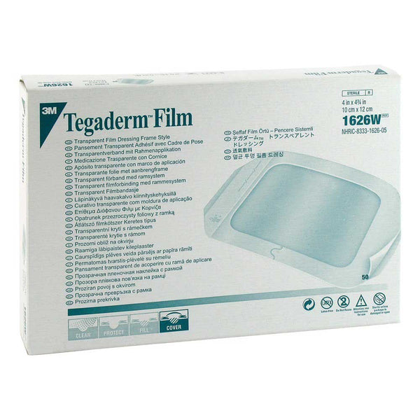 Tegaderm 1626W Transparent Adhesive Film Dressing Picture Frame Style, Water Proof, Sterile 4