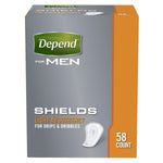 Depend Shields, One Size Fits Most, Disposable, Package of 58 90382877