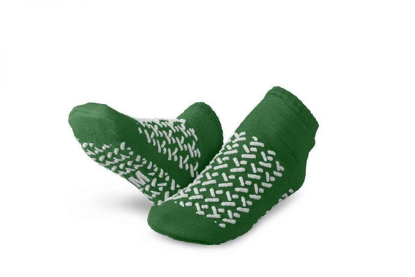 Medline Double-Tread Slippers Latex Free Medium Green 1 Pair