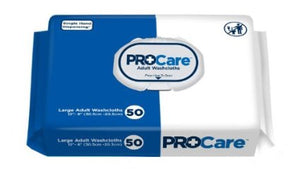 ProCare Adult Washcloth, 12" x 8", Soft Pack - 12 Packs of 50 59533700