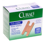 Medline CURAD Fabric Adhesive Bandages: Knuckle, Natural, 100 Count 20300332