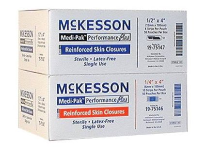 Mckesson Skin Closure Strip: 6 Count, White, 1/2