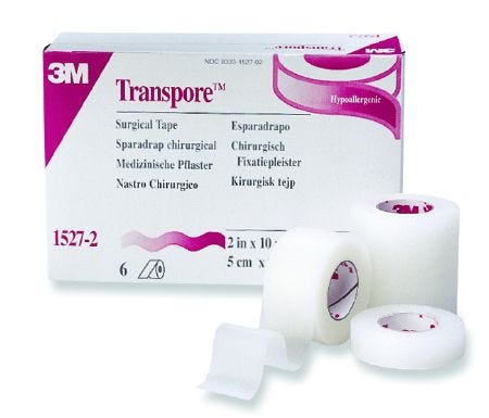 3M Transpore 1527-3 Standard Plastic Surgical Tape 3