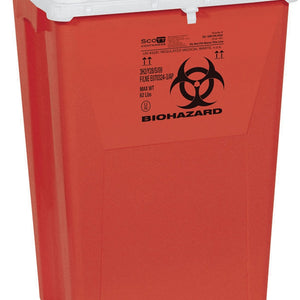 PG-II Flat Sharps Container, Red, 18 Gallon, Case of 7 19490802