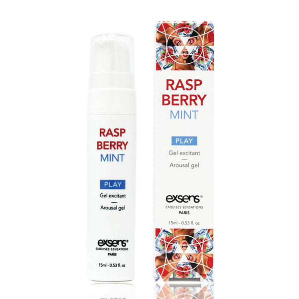 Exsens Raspberry Mint Arousal Lubricant and Flavored Foreplay Gel, 15ml (0.53 fl.oz), 1 count