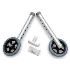 Invacare Single Spoked FixedWheel Attachments with Rear Glide Tip, 5" Adult: 33" to 39" and Junior: 28" to 33" Height Adjustment, Package of 2