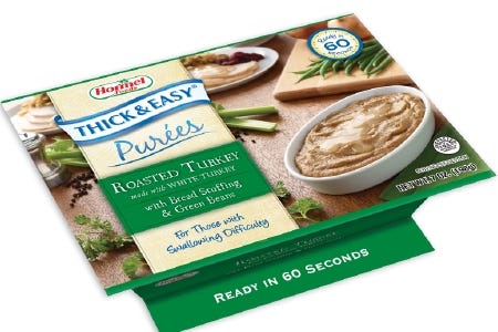Thick & Easy Purees 7 oz Bowl Turkey with Stuffing / Green Beans Ready to Use Puree Case of 7 80963708