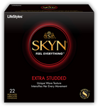 Lifestyles SKYN 20939 Feel Everything Extra Studded, Box of 22 Condoms