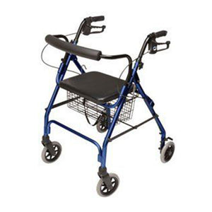Lumex Walkabout Lite Four-Wheel Rollator - Blue, 6" Wheels