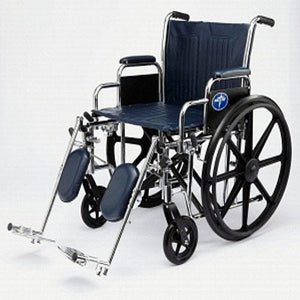 Medline Extra-Wide Wheelchair with Removable Desk Length Arms 500 lb Weight Capacity: Swing Away Leg Rests, 22" Wide Seat Black 72295945