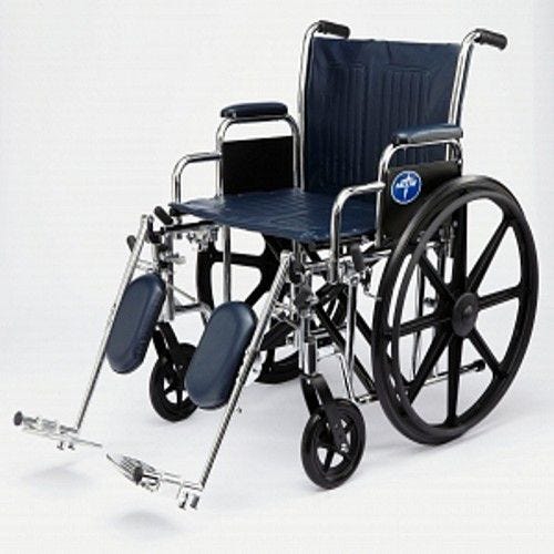 Medline Extra-Wide Wheelchair with Removable Desk Length Arms 500 lb Weight Capacity: Swing Away Leg Rests, 22