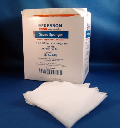 McKesson USP Type VII 1642448 Gauze Sponge, Pack of 2