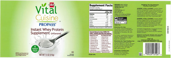 Hormel ProPass Oral Protein Supplement Unflavored 7.5 oz. Can Powder Case of 4